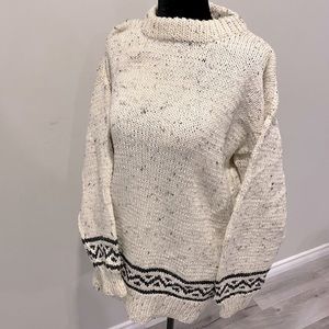 EUC Vintage Wool Sweater Pullover Handmaid Knit Size Large Over Size Tan